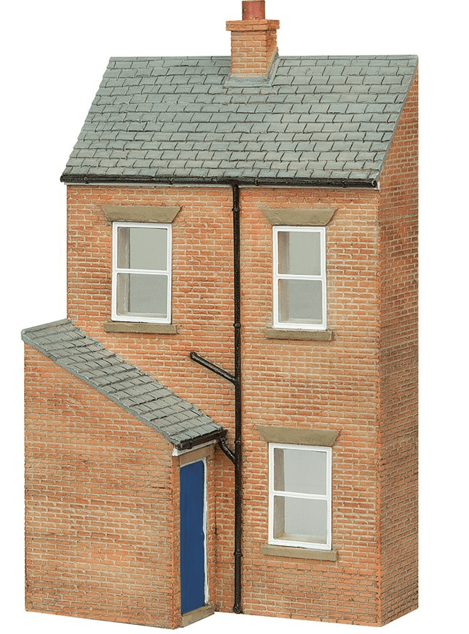 Bachmann Scenecraft 44-0217B OO Scale Low Relief Rear of Terrace, Left Hand Door Blue - Hobbytech Toys