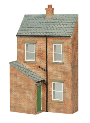 Bachmann Scenecraft 44 - 0217G OO Scale Low Relief Rear of Terrace, Left Hand Door Green - Hobbytech Toys