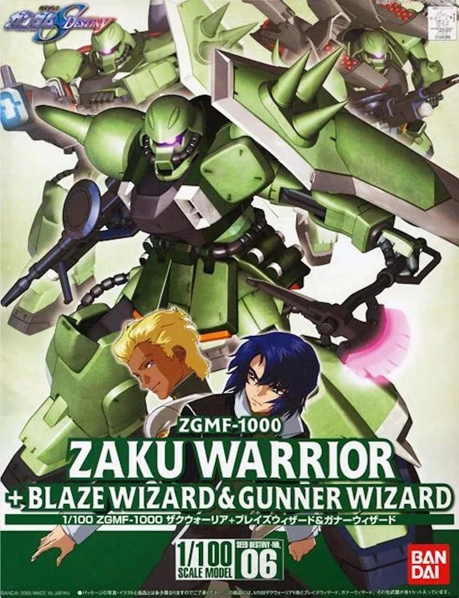 Bandai 5066153 1/100 Zaku Warrior with Blaze Wizard & Gunner Wizard - Hobbytech Toys