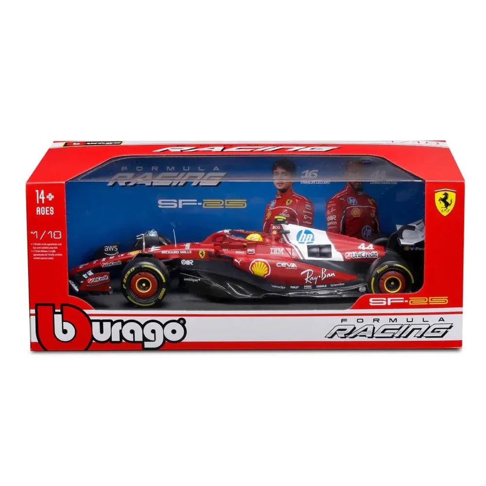 Bburago 1/18 2025 F-1 Ferrari #44 Lewis Hamilton Diecast Model