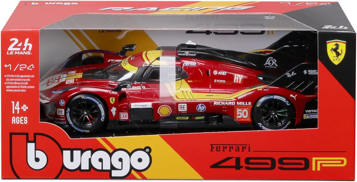 Bburago 1/24 2025 Ferrari 499P Le Mans Hypercar #50 Diecast Model