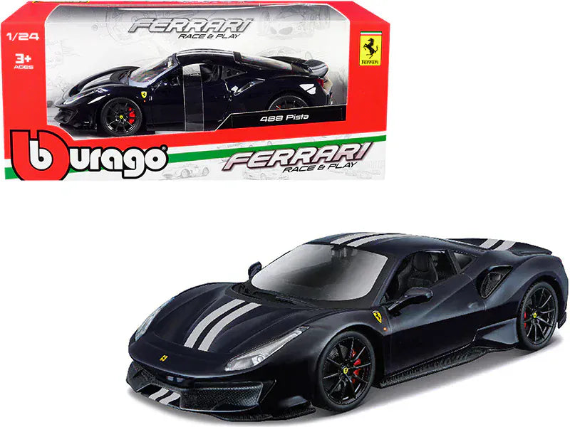Bburago 1/24 R&P Ferrari 488 Pista - Dark Blue Diecast Model