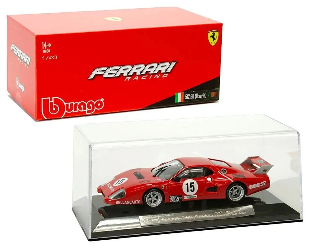 Bburago 1/43 1981 Ferrari Berlinetta Boxer Series II #15 Diecast Model - Hobbytech Toys