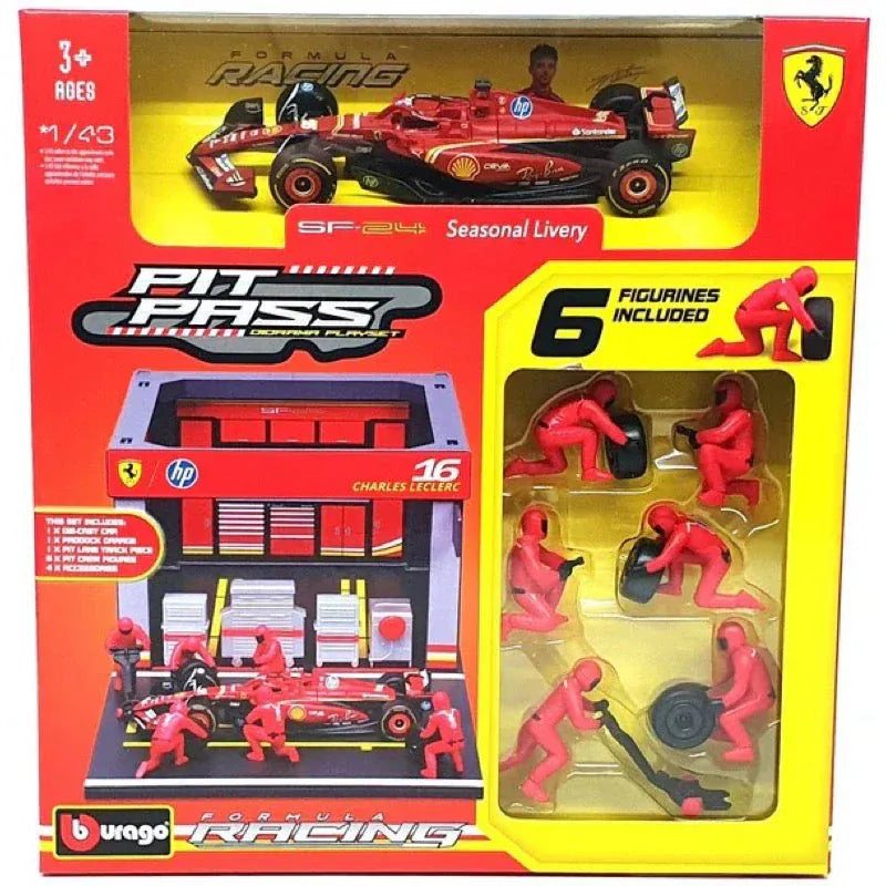 Bburago 1/43 2024 Ferrari Pit Pass Competition Leclerc #16 Diecast Model