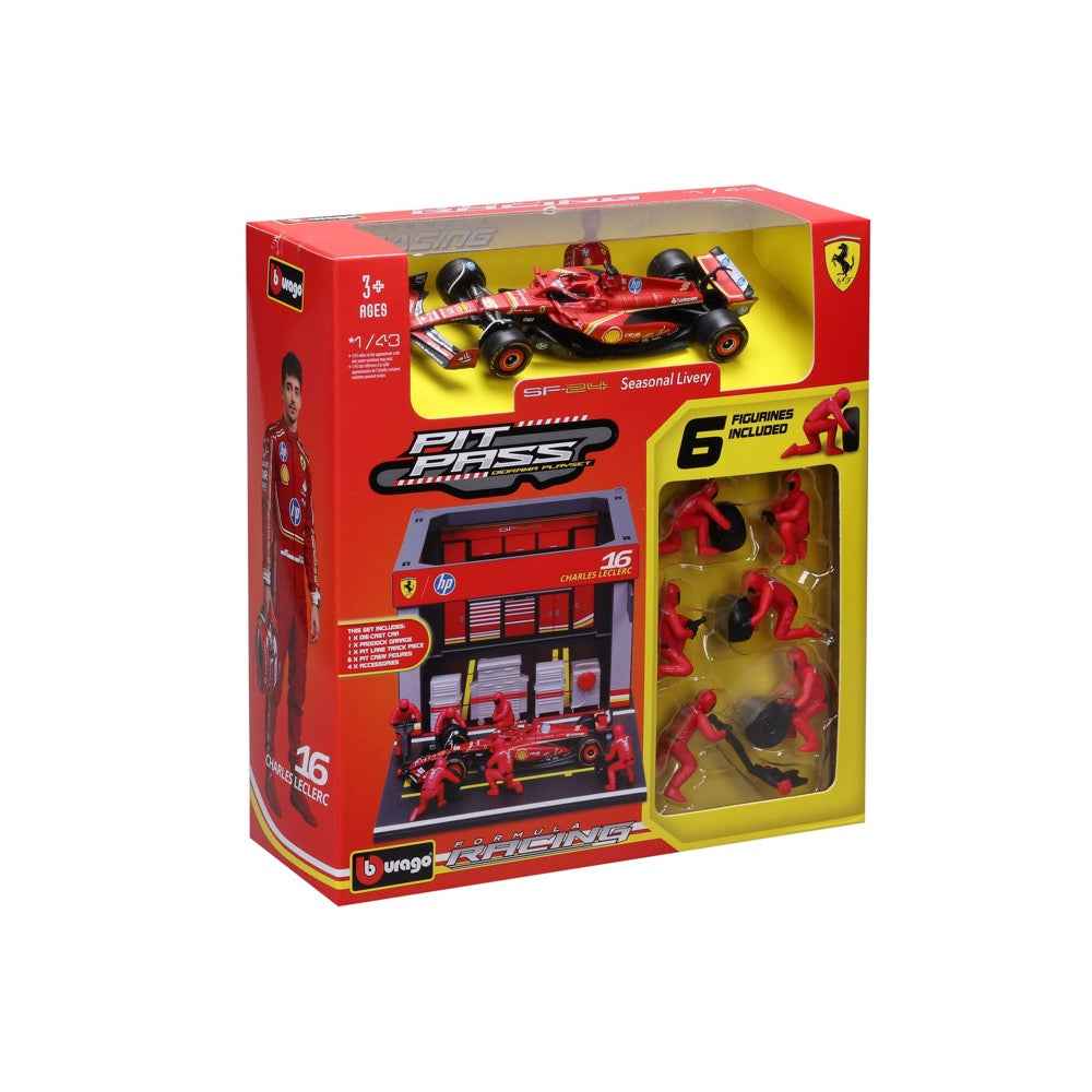 Bburago 1/43 2024 Ferrari Pit Pass Competition Leclerc #16 Diecast Model