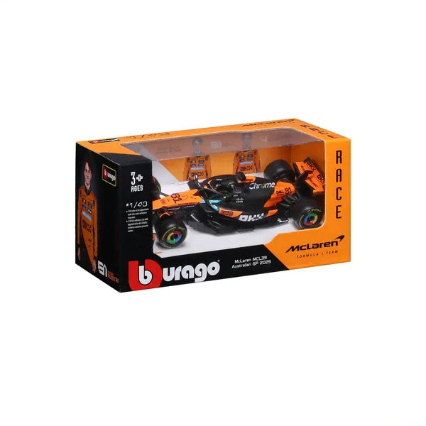 Bburago 1/64 2025 McLaren MCL39 w/Collector Box #81 Oscar Piastri Diecast Model