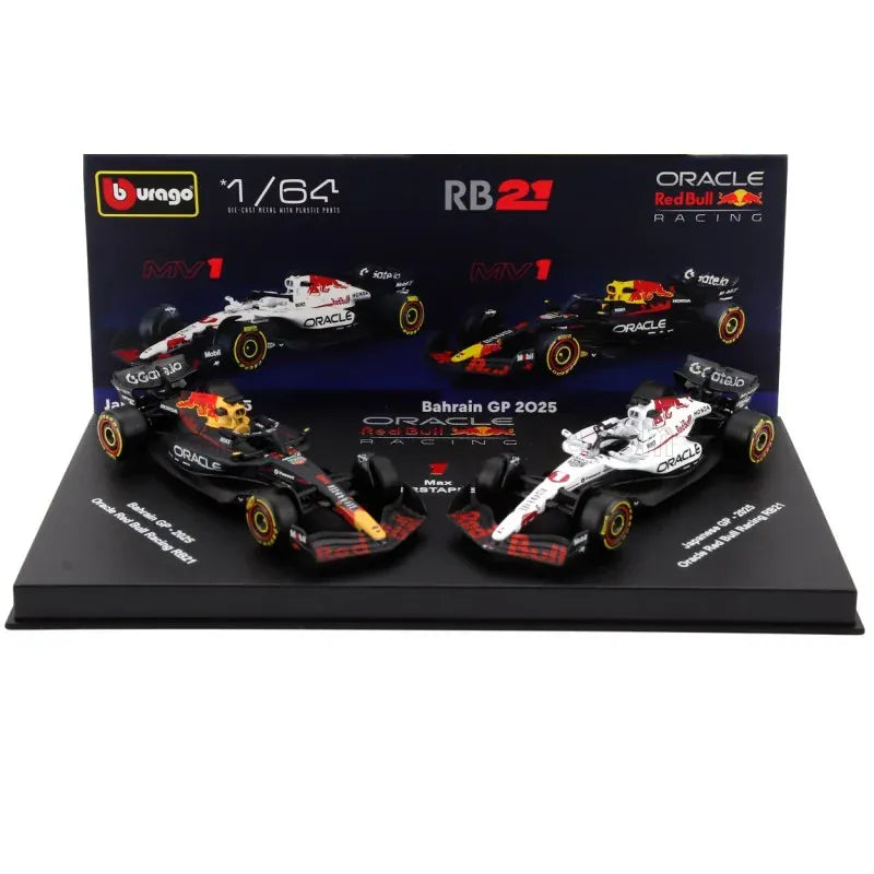 Bburago 1/64 2025 Red Bull Racing RB21 - Verstappen #1 Twin Pack in Showcase Diecast Model