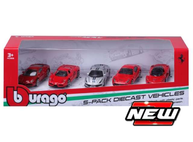 Bburago 1/64 Ferrari Drive 5pc Gift Pack Diecast Model - Hobbytech Toys