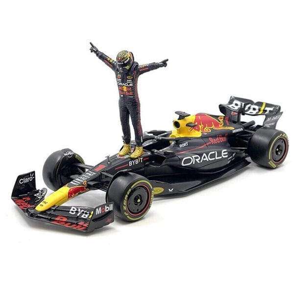 Bburago F1 1/24 with Figurine 2023 Red Bull Racing RB19 with Verstappen #1 Figurine in WB
