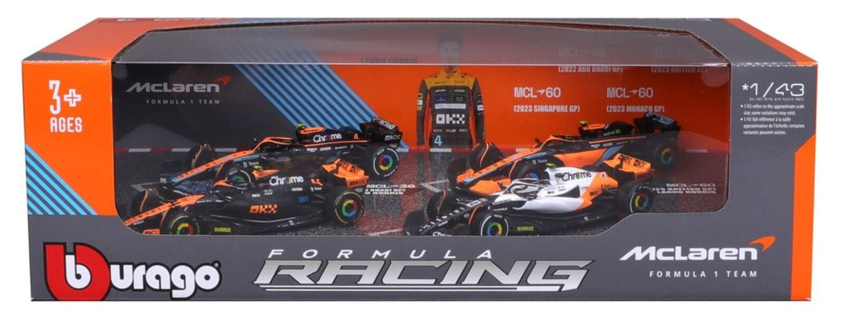Bburago F1 1/43 Gift Set McLaren #4 Norris - 4pc Gift Pack