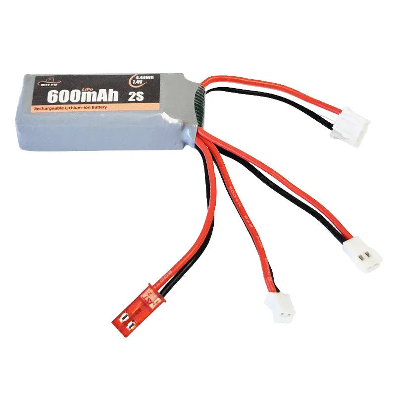 Billy RC 600mAh 2S 7.4V 35C LiPo Battery with JST, PH2.0, and MX2.0 Connectors