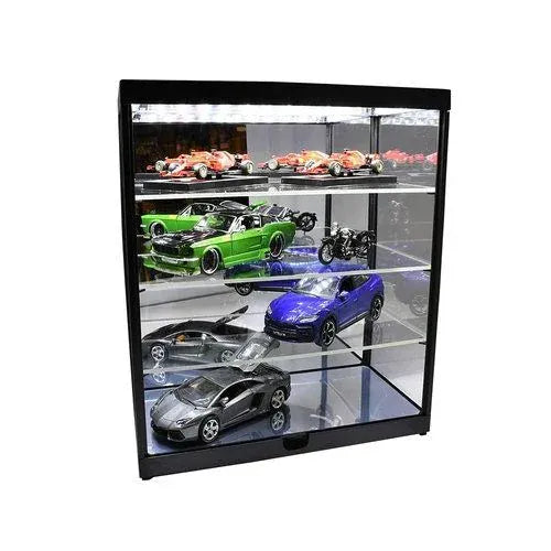 Black Mirrored 4 Layer Display Case w/LED Lights (USB Powered)