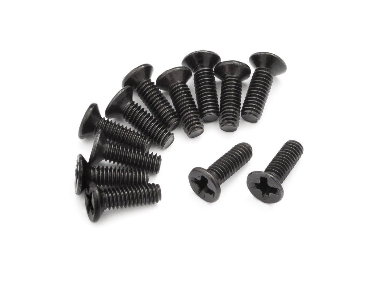 BlackZon 540049 Slyder Countersunk Screws 2.5x8mm (12pcs) - Hobbytech Toys