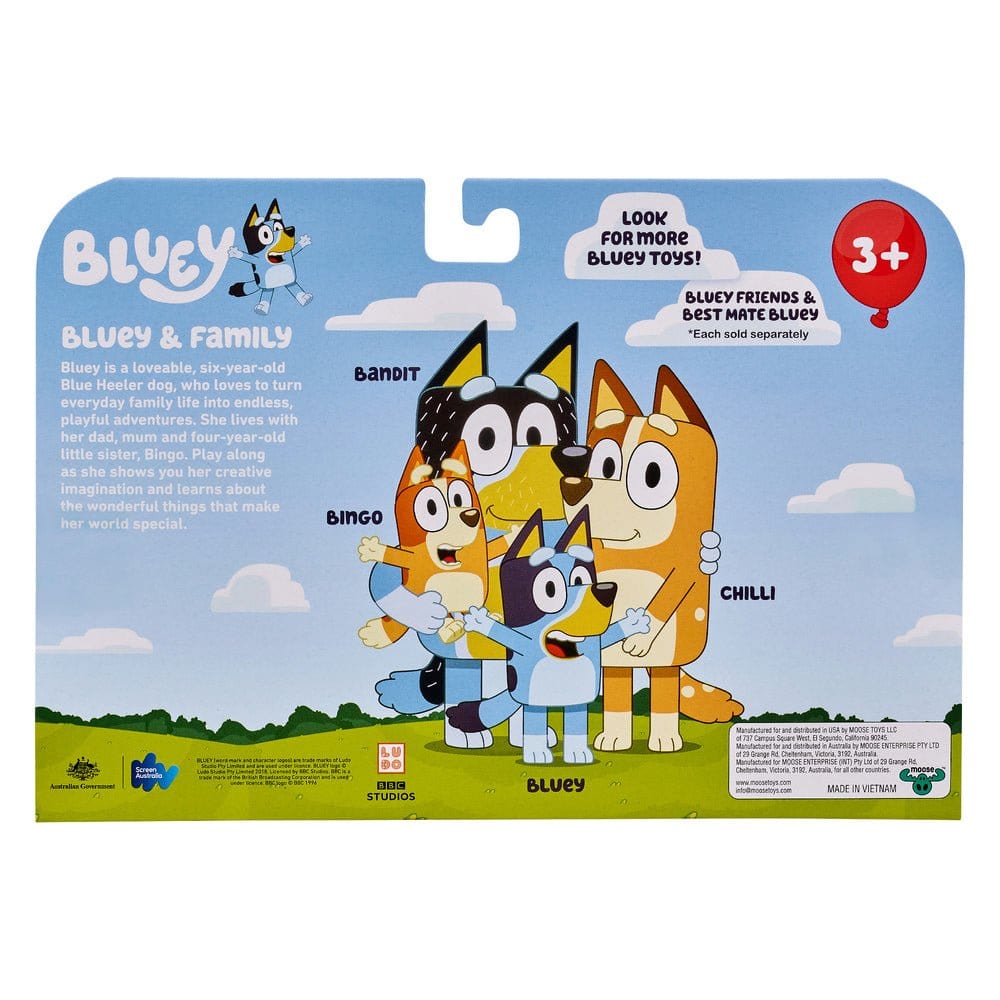 Bluey S11 Figure 4 Pack - Bluey & Family Assorted (1) - Hobbytech Toys