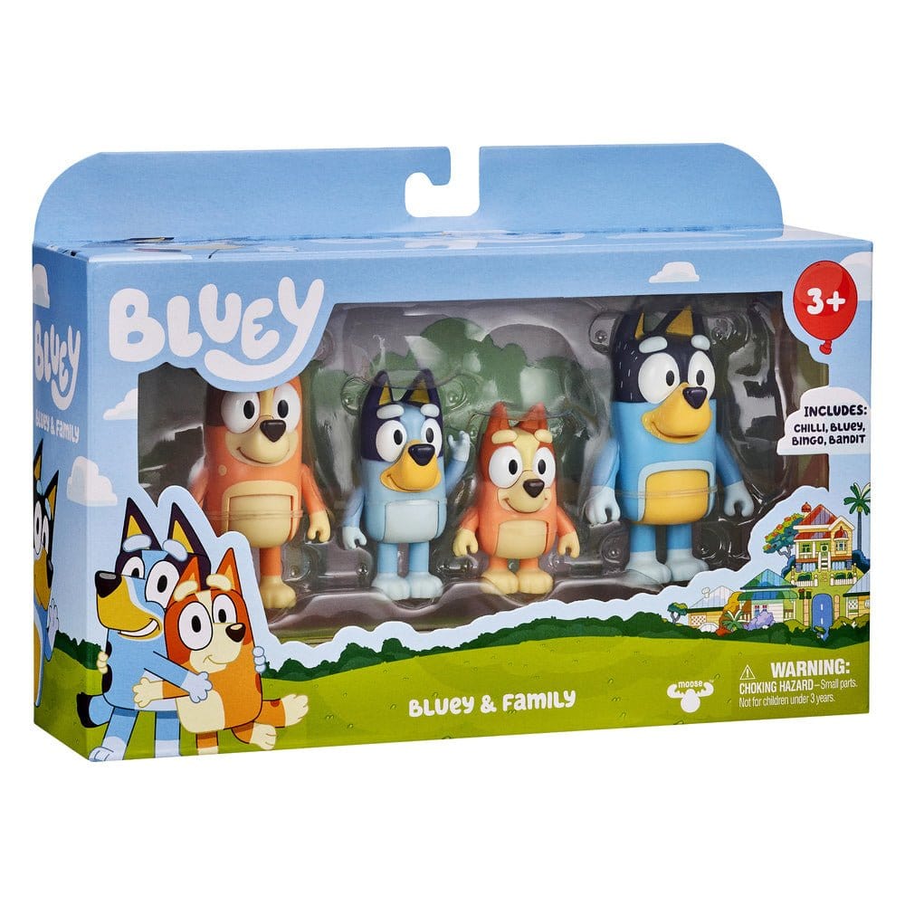 Bluey S11 Figure 4 Pack - Bluey & Family Assorted (1) - Hobbytech Toys