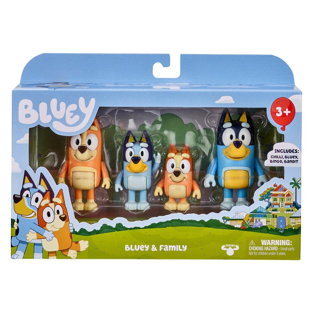 Bluey S11 Figure 4 Pack - Bluey & Family Assorted (1) - Hobbytech Toys