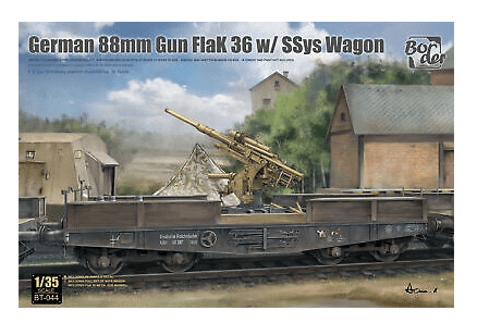 Border Model 1/35 88mm Gun Flak 36 w/SSys Wagon Plastic Model Kit