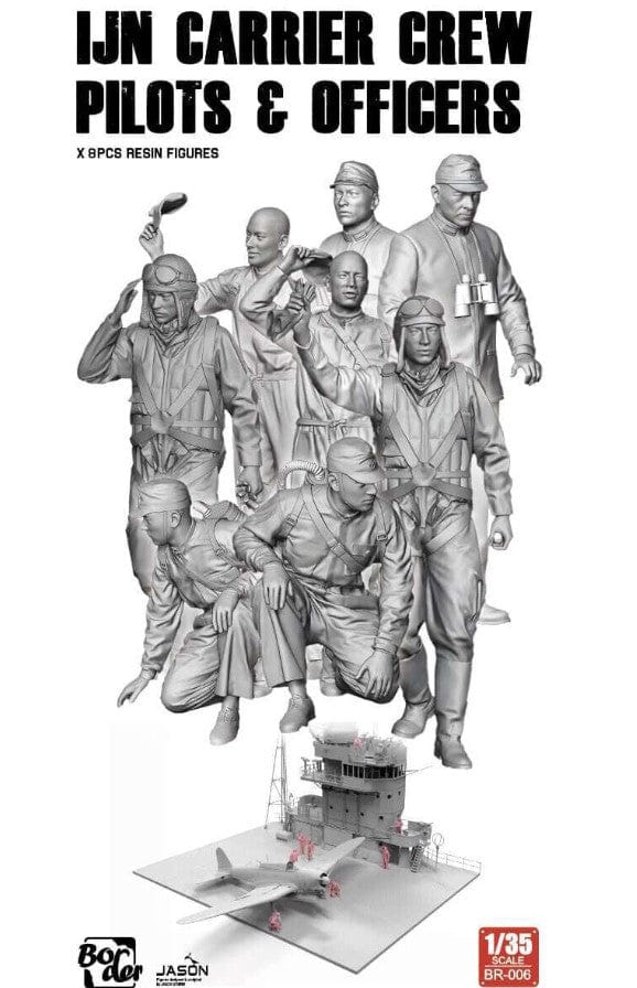 Border Model 1/35 IJN Carrier Crew Pilots & Officers Plastic Model Kit