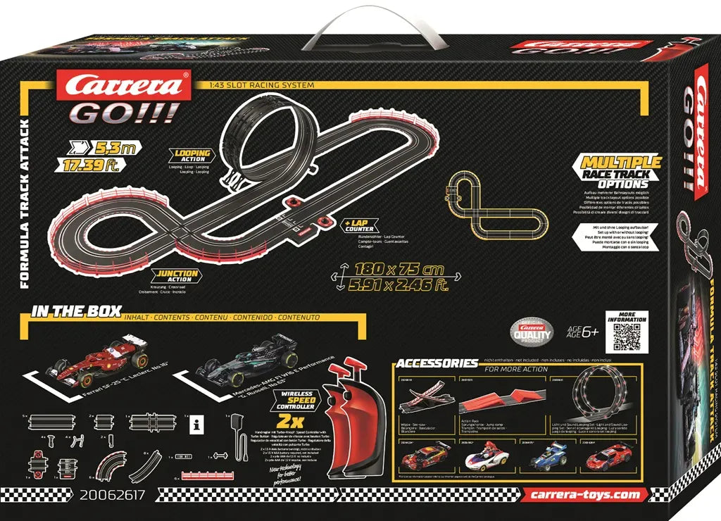 Carrera GO!!! Formula Track Attack Wireless 5.3m Slot Car Starter Set