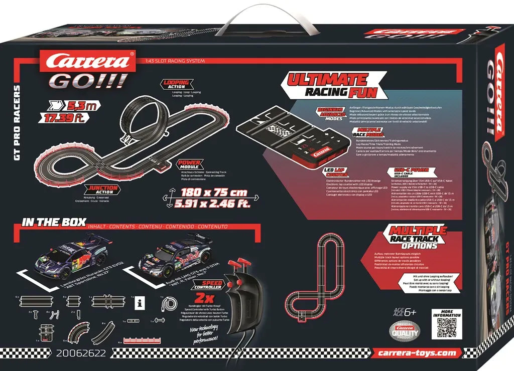 Carrera GO!!! GT Pro Racers 5.3m Slot Car Starter Set