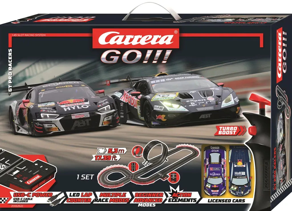 Carrera GO!!! GT Pro Racers 5.3m Slot Car Starter Set