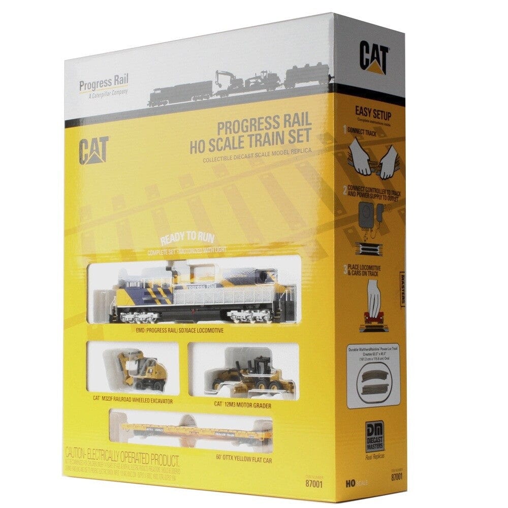 Caterpillar HO Scale Progress Rail Train Set