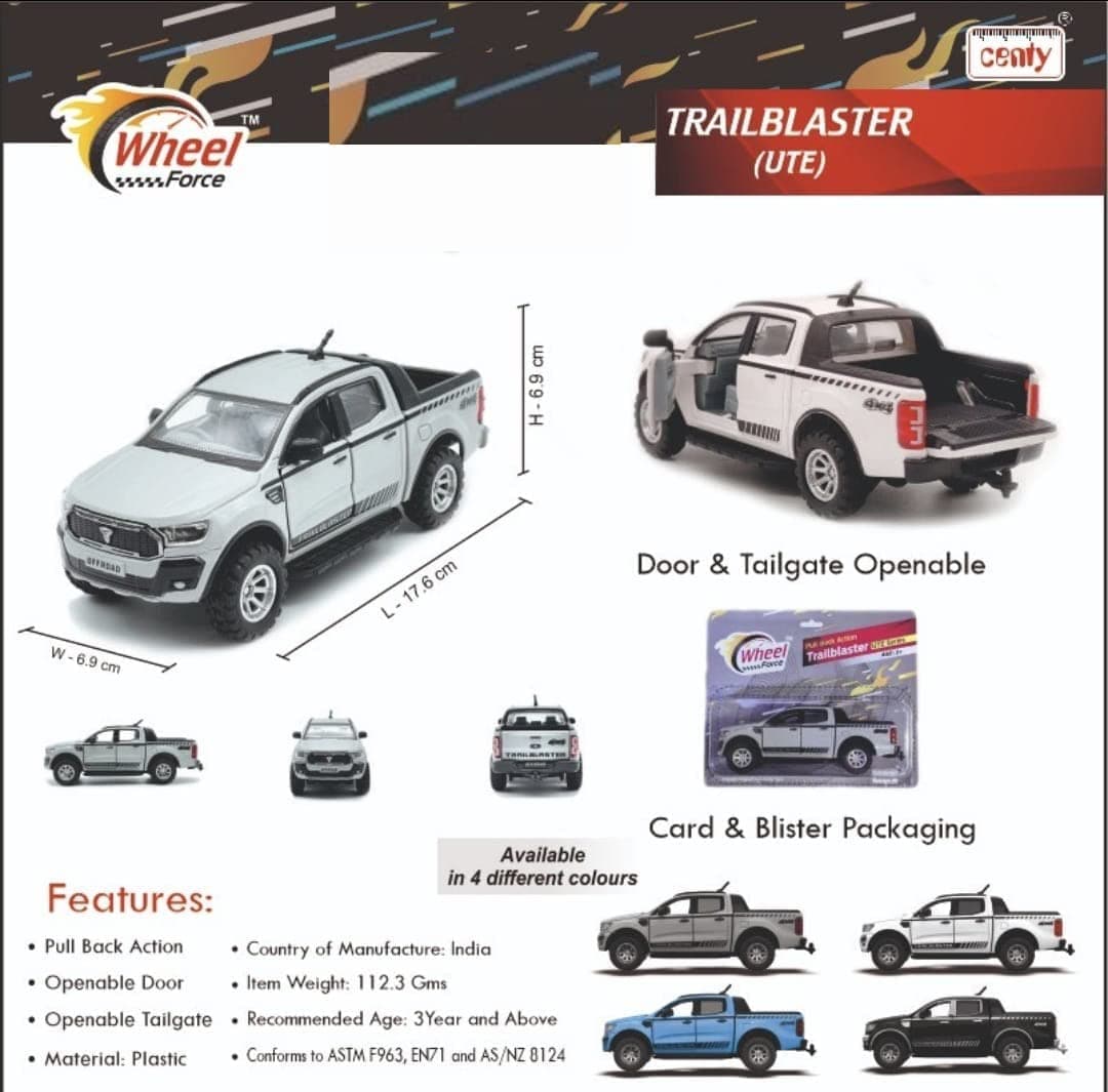 Centy Toys Trailblaster Ute Pull Back - Hobbytech Toys