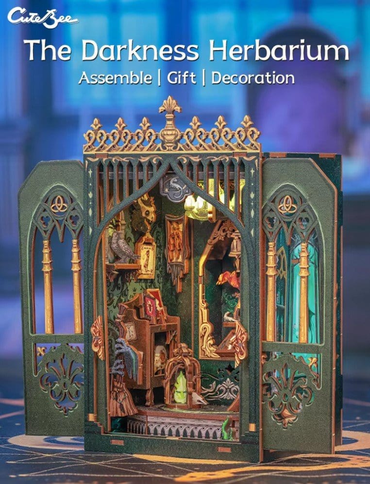 CUTEBEE DIY Book Nook - The Darkness Herbarium Kit - Hobbytech Toys