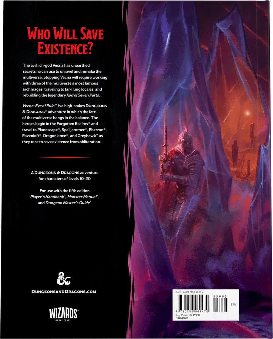 D&D Dungeons & Dragons Vecna Eve of Ruin Hardcover - Hobbytech Toys