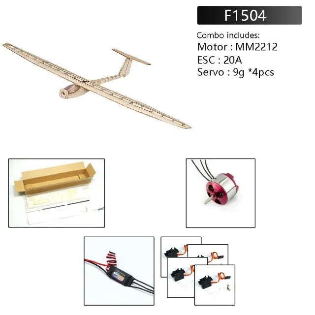 Dancing Wings 1.5m EP Griffin Glider Balsa RC Plane Kit (Motor,ESC,Servos Included)