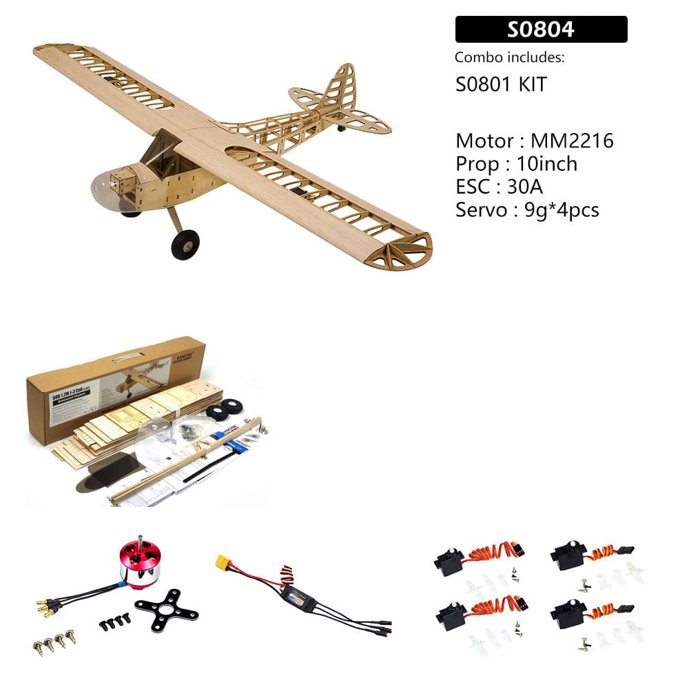 Dancing Wings J3-Cub 1.2m RC Plane Kit (Motor,ESC,Servos Included)