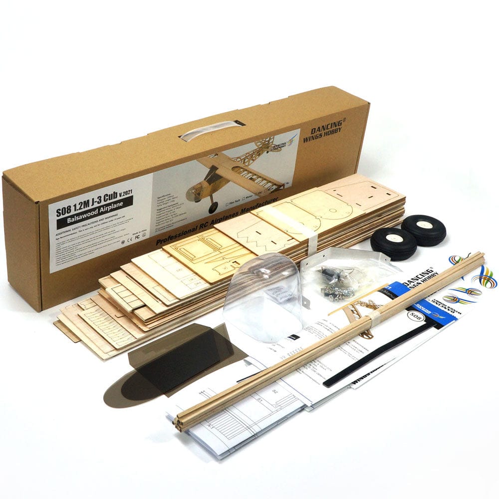 Dancing Wings J3-Cub 1.2m RC Plane Kit (Motor,ESC,Servos Included)