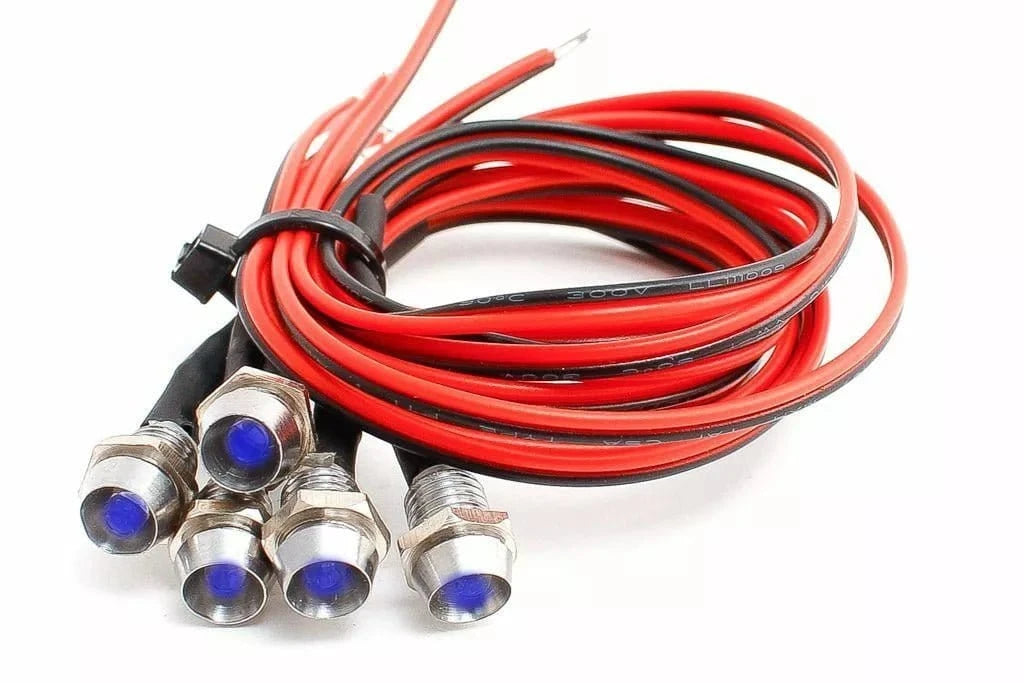 DCC Concepts LED - BLCP - Chrome Mounted Panel - Pre - Wired - Blue - (6 Pack) - Hobbytech Toys