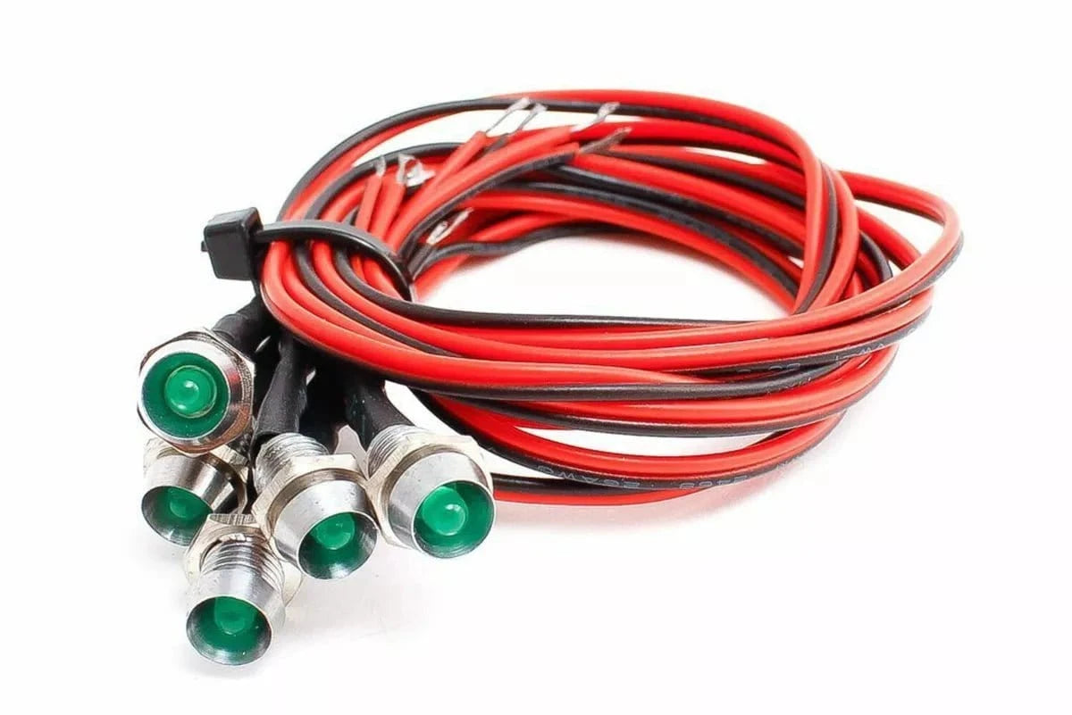 DCC Concepts LED - GRCP - Chrome Mounted Panel - Pre - Wired Green (6 Pack) - Hobbytech Toys