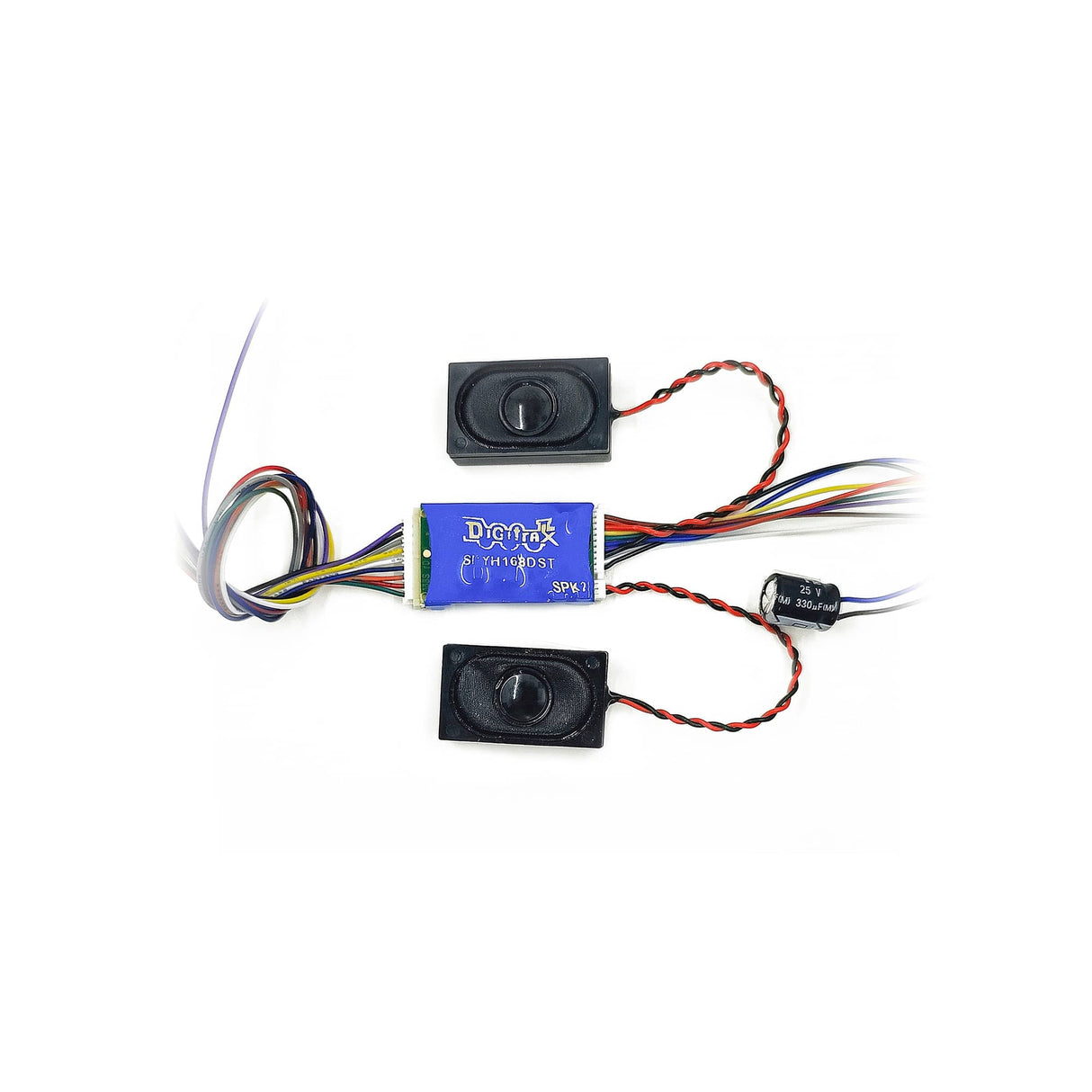 Digitrax SDYH168DST HO Scale 1 Amp, 6 Function Sound Decoder With Dual 8 Ohm Box Speakers