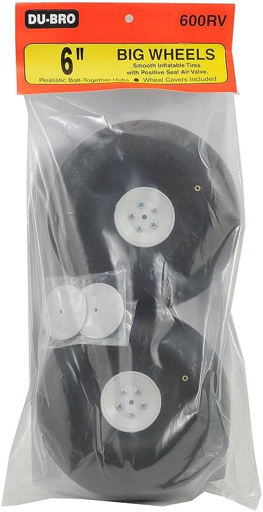 Du - Bro 600RV 6in Smooth Inflatable Wheels (2) - Hobbytech Toys