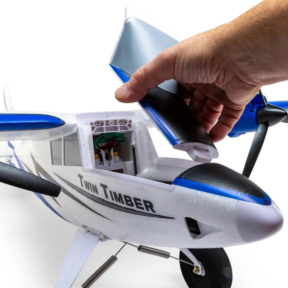 E - Flite Twin Timber 1.6m STOL RC Plane, BNF Basic - Hobbytech Toys