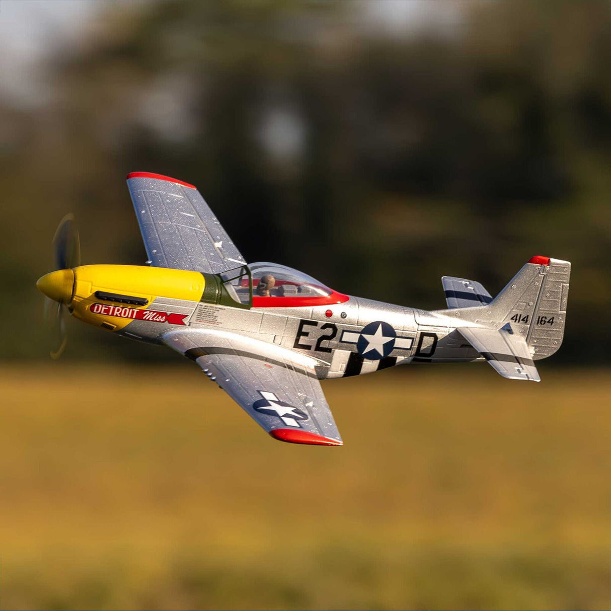 E - Flite UMX P - 51D Miss Detroit RC Plane, BNF Basic, EFLU7350 - Hobbytech Toys