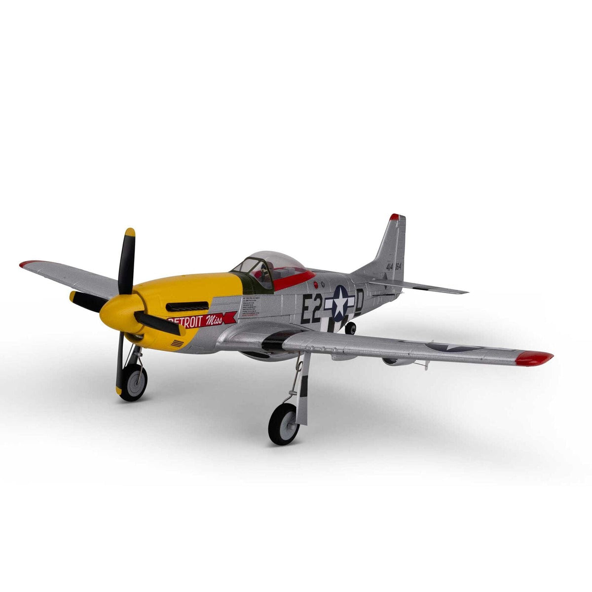 E-flite UMX P-51D Detroit Miss – Avion RC Ultra-micro Avec AS3X, Compatible 2S/3S, BNF