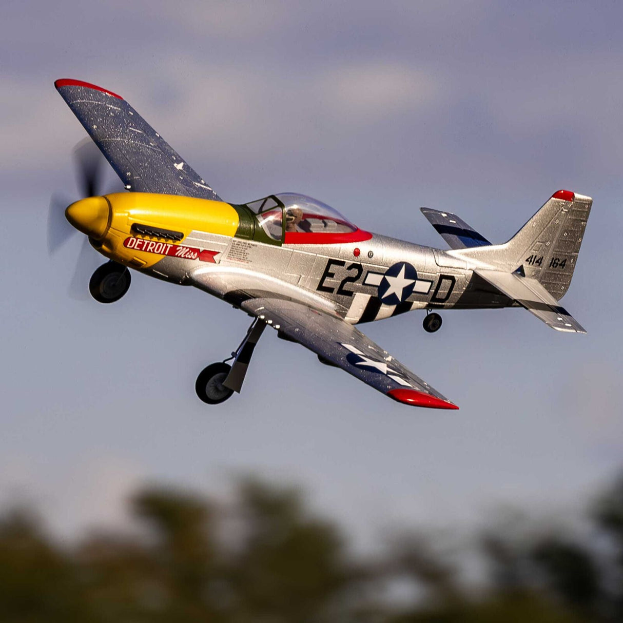 E - Flite UMX P - 51D Miss Detroit RC Plane, BNF Basic, EFLU7350 - Hobbytech Toys