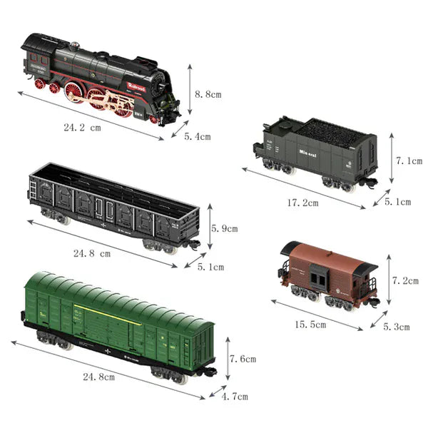 Electric Steam Train Set with Lights & Steam Effect