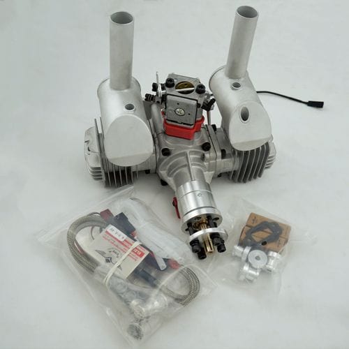 EME 70cc Twin Cylinder 2 Stroke Side Exhaust Gas RC Plane Engine - Hobbytech Toys