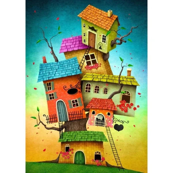 Enjoy Fairy Tale Houses 1000pc Jigsaw Puzzle - Hobbytech Toys