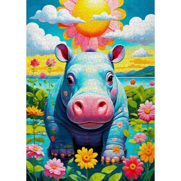 Enjoy Sunny Hippo 1000pc Jigsaw Puzzle - Hobbytech Toys