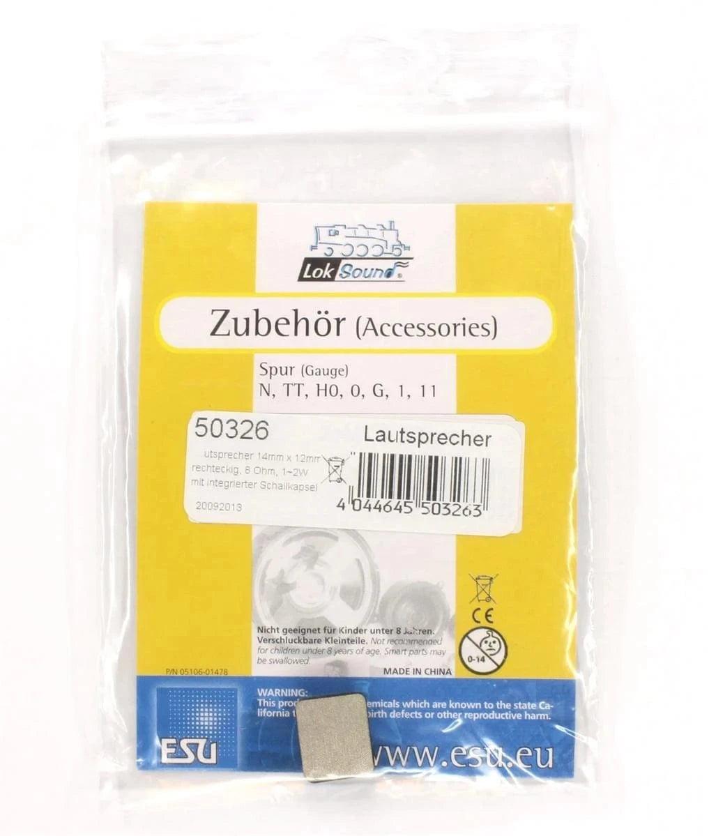 ESU 50326 Speaker 14X12mm Rectangle 4 Ohms ESU TRAINS - DCC