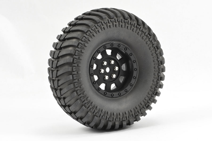 Fastrax 1/10 Paso 1.9 Crawler Tyres On Black Rims (2pcs) - Hobbytech Toys