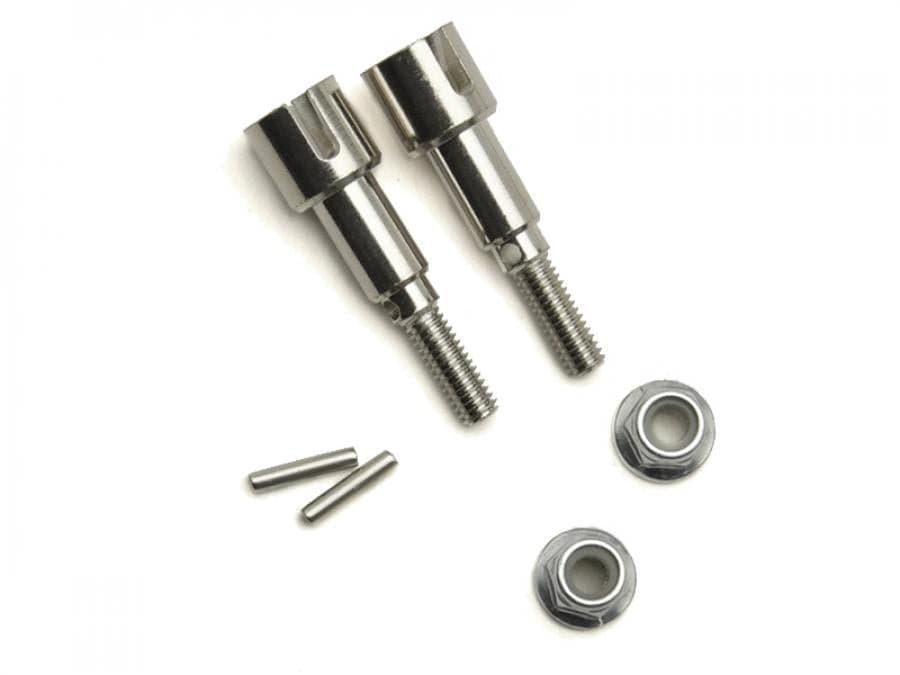 FTX Tracer Metal Rear Wheel Axles - Pins + M4 Nuts - Hobbytech Toys