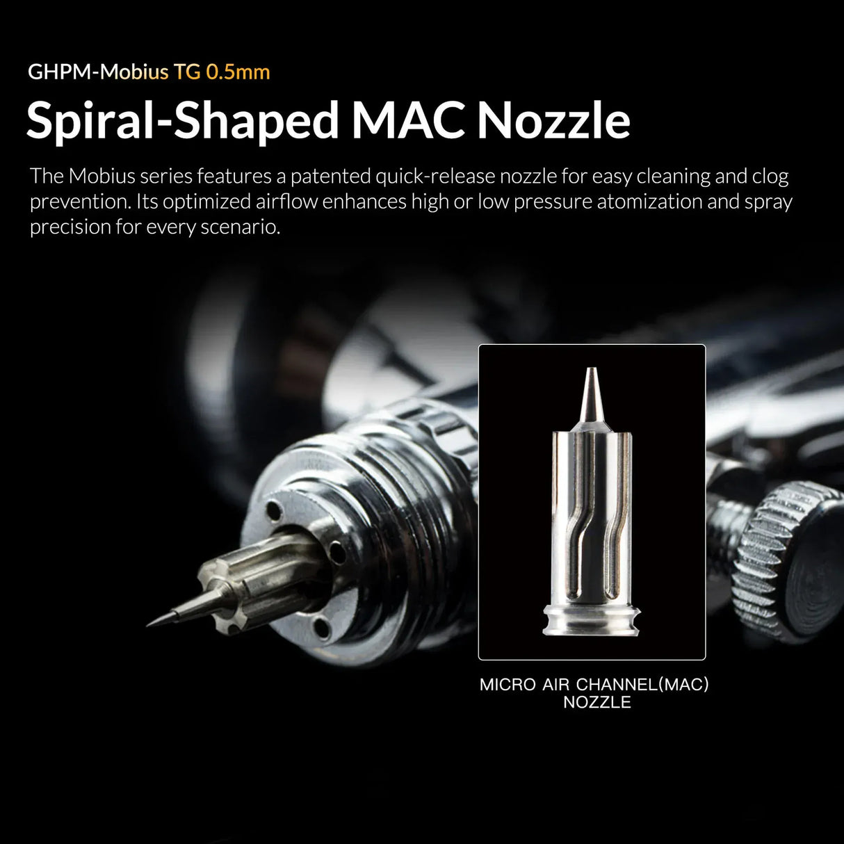 Gaahleri Premium Series GHPM-Mobius TG 0.5mm Airbrush