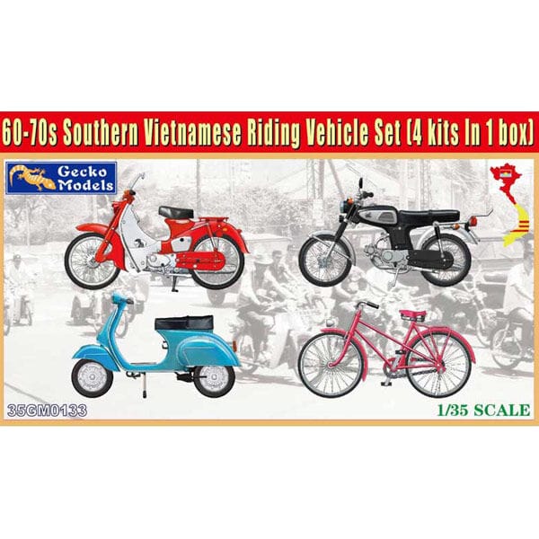 Gecko 1/35 1960-70s Southern Vietnamese Riding Vehicle Set Plastic Model Kit