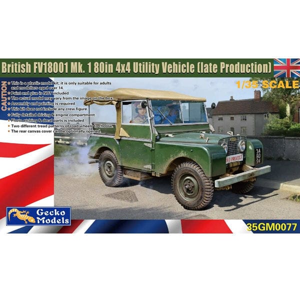 Gecko 1/35 British FV18001 Mk. 1 80in 4x4 Utility Vehicle (late Prod.) Plastic Model Kit